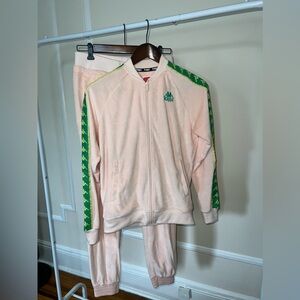 Kappa Velour Baby Pink Tracksuit